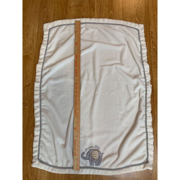 Just Born Baby Blanket Dream Big Elephant 30x40 Inches 100% Polyester White Gray - Picture 5 of 5